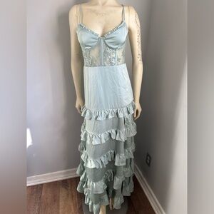 Chapman Carmen Altard State Malinda Tiered Ruffle Corset Mermaid Dress